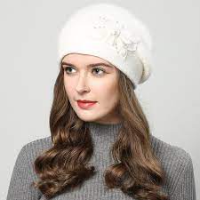 Winter Hats Hat Berets With Rhinestones Rabbit Fur Hats S Knitted Beanie Thicker Women S Cap Beanies Winter Hats Rabbit Fur Hat Hats For Women