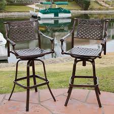 The pomelo bar stool is a beautiful addition for your outdoor decor. Sierra 30 Inch Outdoor Cast Aluminum Swivel Bar Stools Set Of 2 Gdfstudio
