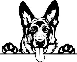 The Head Of A German Dog Graphic Design Vector Smiling Dogs Dog Breeds German Shepherd