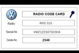 Radio codes unlock stereo vw rcd510 codes rcd310 rns315 310 254 fast. W6jzq 9btusxm