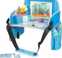MENZOKE Kids Travel Tray, Car Seat Tray for Kids Travel, Toddler Essentials  Girls with Tablet Holder, Road Trip Essentials with Cooler Cup Holder, Dry  ...
