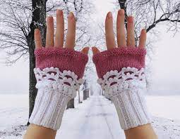 Only pattern instructions that can be downloaded from the site. Half Finger Gloves Boho Knit Hand Cuffs Fingerless Gloves Boho Etsy