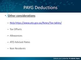 Payg Deductions Other Considerations Ppt Download