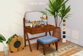 Mid Century Modern Vanity Table By Vroshii Ts4 Bb Ts4 Bb Bedroom Ts4 Bb Dragon Sims House Sims 4 Bedroom Sims 4 House Design