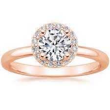 14k Rose Gold Halo Diamond Ring 1 6 Ct Tw Rose Gold Diamond Halo Rose Gold Halo Engagement Ring Rose Gold Halo Diamond Ring