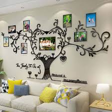 These wooden hanger frames will give you the best wall photo ideas. Amazon Com Decorsmart Love Family Tree Picture Frame Collage Removable 3d Diy Acrylic Wall Decor Stickers With Inspirational Quote For Living Room Kitchen Dining