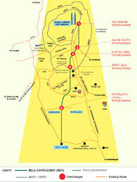 Routes path displayed on map Mex Maju Expressway E20 Klia2 Info