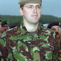 Michigan Army National Guard (MIARNG) Major (MAJ) Curtis Royer, 1ST  Battalion Commander, 126th Armor, leads his troops in the Annual Training  Parade marking the end of the 2005 Annual Training Exercise (ATE)