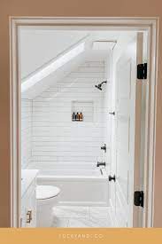 Glass walls for attic bathroom. Upstairs Bathroom Reveal Small Attic Bathroom Sloped Ceiling Bathroom Simple Bathroom
