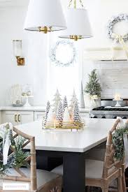 Christmas Kitchen Decorating Silver Gold Greenery Citrineliving Christmas Kitchen Decor Christmas Table Decorations Classy Christmas Decor