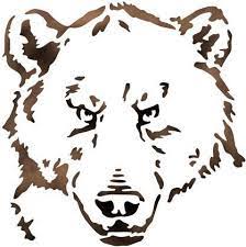 tete d ours pochoir dessin coloriage evulotion