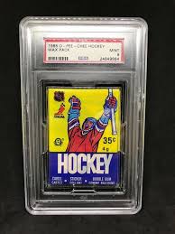 Us $6,000.00  28 bids shipping: 1985 O Pee Chee Opc Hockey Unopened Wax Pack Graded Psa 9 Mint Mario Lemieux Rc Collect Thehobby Hockey Cards Mario Lemieux Chees
