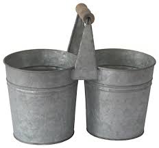With its fashionable farmhouse design, the planter will make a warm ambiance to your indoors as well. Galvanized Metal Double Pot Farmhouse Outdoor Pots And Planters By Ami Ventures Inc Houzz