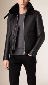 Shearling Trim Lambskin Aviator Jacket Leather Jacket Style Leather Jacket Leather Jacket Men Style
