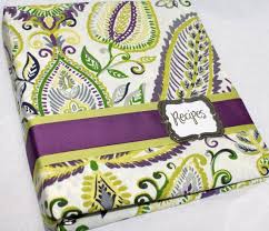 Recipe Binder Recipe Dividers Purple Green And Gray Paisley Fabric Covered Recipe Binder Recipe Notebook Recipe Binder Recipe Binders Peachy