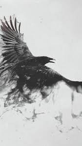 Black And White Raven Art 720x1280 Wallpaper Raven Bird Flying Smoke Black White Raven Tattoo Crow Tattoo Smoke Art