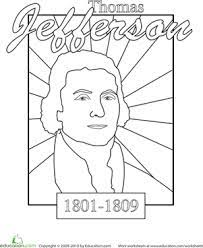 Home › presidents coloring pages › thomas jefferson › thomas jefferson coloring page. Color A U S President Thomas Jefferson Worksheet Education Com