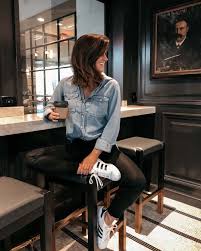 3 Ways To Style Coated Denim Brighton The Day Denim Shirt Outfit Denim Coat Coated Jeans Outfit