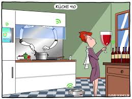 Kuche 4 0 Moleyrobotics Smarthome Digitalisierung Iot Cartoon Digitalisierung Digitale Trends Digitale Transformation