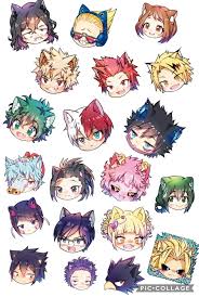 Bnha Cat Stickers My Hero Hero Chibi