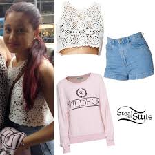 Ariana grande never ceases to amaze us. Ariana Grande White Top High Waist Short Steal Her Style