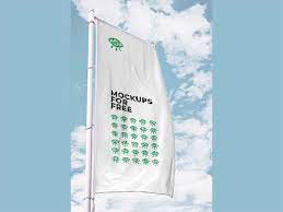 Download Free Vertical Flag Mockup Psd