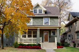 A soft yellow door and matching curtains on the front porch add a pinch of bright color to the mix. 75 Beautiful Green Stucco Exterior Home Pictures Ideas July 2021 Houzz