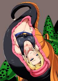 Rule 34 Dev - absorb android_18 blonde_hair blue_eyes cell_(dragon_ball)  dragon_ball dragon_ball_z ishimiso_(ishimura) microskirt monster  semi-perfect_cell skirt tail_vore unwilling vore|2233794496