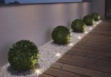 Steine Und Pflanzen Neben Der Terrasse Beleuchtung Sorgt F R Garten Romantik Klein Led Spots Noxli In 2020 Backyard Landscaping Front Yard Landscaping Led Gardening