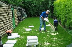 Maybe you would like to learn more about one of these? Applying Silica Sand Laying Artificial Grass Artificial Grass Artificial Lawn