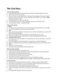 The Cold War Worksheets Ks3 Ks4 Lesson Plans Resources