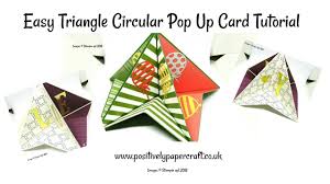 Solid line = cut dashed line = fold. Cardmaking Video Tutorial Triangle Circular Pop Up Card Paper Engineering For A Stand Up Card Fun Fold Cards Fancy Fold Cards Card Tutorial