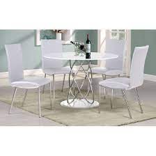 Eclipse White High Gloss Finish Dining Table And 4 Dining Chairs Furniture In Fashion Round Dining Table Sets Round Kitchen Table Set Kitchen Table Settings