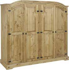 Corona Wardrobe 4 Door Arch Top Mexican Bedroom Solid Pine By Mercers Furniture Pine Wardrobe 4 Door Wardrobe Corona Furniture