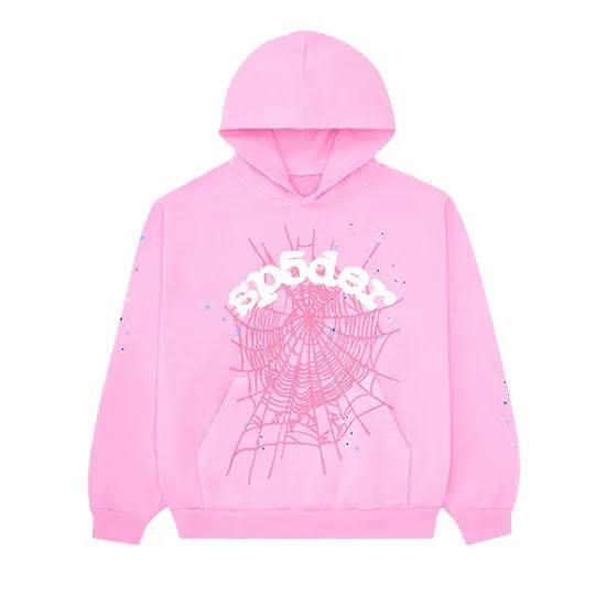 The vibrant pastel pink aesthetic characteristic of Sp5der design language, AI generated