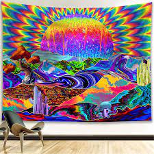 All third eye tapestries artwork is officially licensed and come with corner loops for easy hanging. Amazon Com Funeon Trippy Tapestry Wall Hanging Psychedelic Colorful Sun Tapestry For Bedroom Hippie Trippy Wall Tapestries Cool Large Tapistry For Teen Girl College Dorm Indie Room Decor Aesthetic 82x60 Inch Home