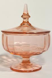 $28.99 ($14.50 per item) 189. 1930s 1940s Vintage Pink Depression Glass Candy Jar Pedestal Dish With Lid