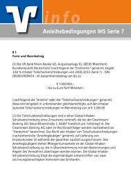 Von altersvorsorge über girokonto bis versicherung: Anleihebedingungen Ihs Serie 7 Vr Bank Rhein Neckar Eg