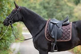 Black And Brown Horse Black Horse With Brown Saddle Pad By Magictack Equestrianstyle Schabracke Braunes Pferd Dressur