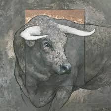 Mixed Media Bull Painting Signed Fine Art Print Etsy In 2020 Bull Painting Original Animal Painting Farm Paintings