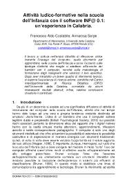 Pdf Attivita Ludico Formative Nella Scuola Dell Infanzia Con Il Software Inf 0 1 Un Esperienza In Calabria Annarosa Serpe Academia Edu
