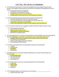 Start studying unit 7 test review. Unit 7 Cold War To Globalization Test With Answer Key By Social Studies Today