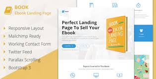 Book Responsive Ebook Landing Page Landing Page Ebook Ebook Template