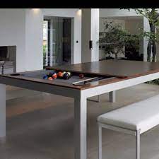 Sophisticated pool tables that convert into stylish dining room tables. Modern Dining Table With A Hidden Convertible Pool Table Underneath Pool Table Dining Table Ping Pong Table Modern Dining Table