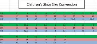 Childrens Shoe Sizing Conversion Chart Encore Equestrian