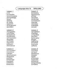 10th Grade Spelling List Grade Spelling Spelling Bee Words Spelling Words