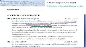 Graduate Student Resumes Highlighting An Academic Project Youtube