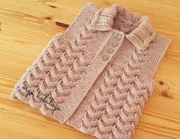 Kabaran Dalgali Model Yakali Bebek Yelek Yapimi Nazarca Com Bebek Yelek Orgu Yelek