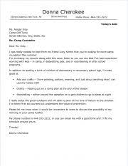 Kathryn smith director of communications jumpstart 308 congress street, 6th floor boston, ma 02110 dear ms. Camp Counselor Cover Letter Sample