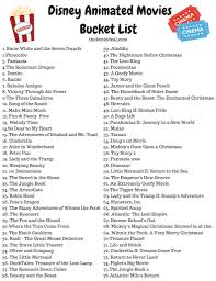 Disney Animated Movies Bucket List Free Printable Disney Animated Movies Disney Movies List Disney Movies To Watch